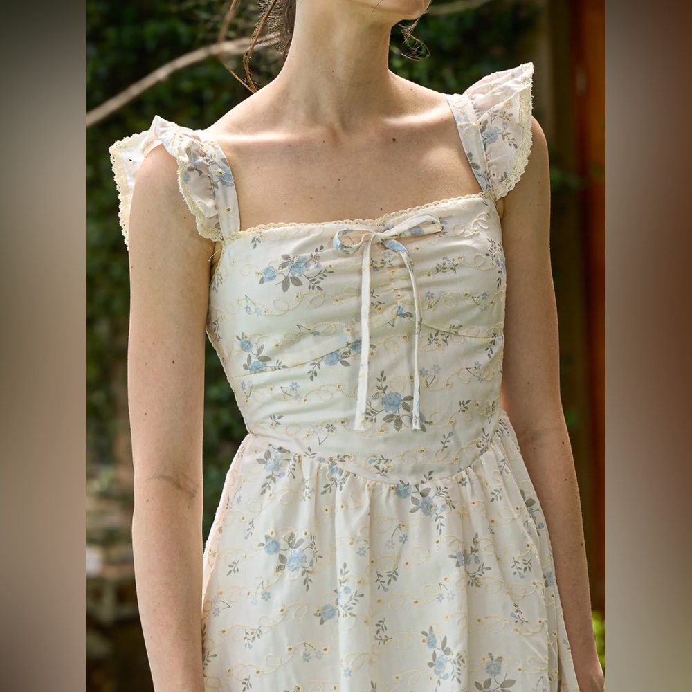 Rosie Posie Dreamy Floral Ruffle Mini Dress NWT size large - Picture 2 of 4